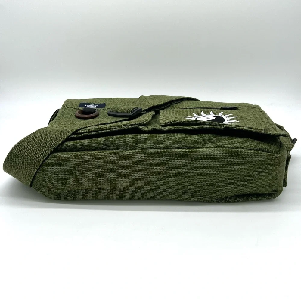 Yin Yang Embroidered Laptop Messenger Bag